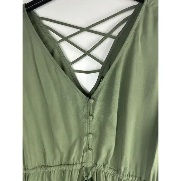 NWT Torrid Babydoll Challis Sharkbite Flutter Sleeve Top Green Plus Size 2 2X - Picture 7 of 16